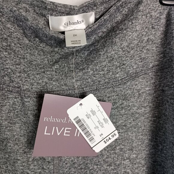 CJ Banks Relaxed Restyled Grey Leggings Plus Size 2X NWT Stretch Comfort Fit - Picture 2 of 7